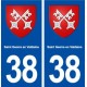 38 Saint Geoire en Valdaine blason ville autocollant plaque stickers