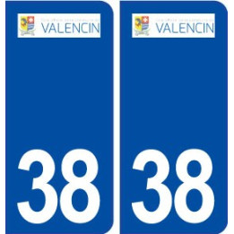 38 Valencin logo ville autocollant plaque stickers
