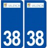 38 Valencin logo ville autocollant plaque stickers