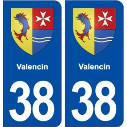 38 Valencin blason ville autocollant plaque stickers
