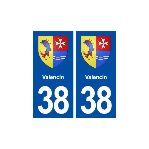 38 Valencin blason ville autocollant plaque stickers