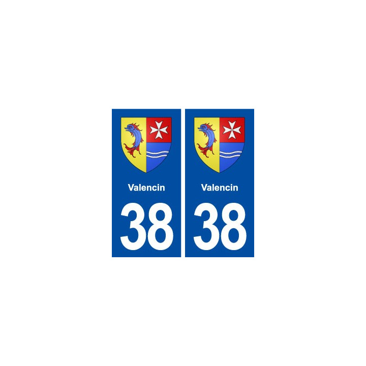 38 Valencin blason ville autocollant plaque stickers