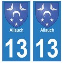 13 Allauch ville autocollant plaque