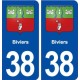 38 Biviers blason ville autocollant plaque stickers
