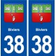 38 Biviers blason ville autocollant plaque stickers