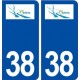 38 Biviers logo ville autocollant plaque stickers