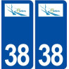 38 Biviers logo ville autocollant plaque stickers
