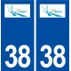 38 Biviers logo ville autocollant plaque stickers
