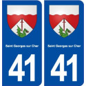 41 Saint Georges sur Cher blason autocollant plaque immatriculation stickers