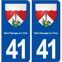 41 Saint Georges sur Cher blason autocollant plaque immatriculation stickers