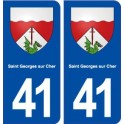 41 Saint Georges sur Cher blason autocollant plaque immatriculation stickers