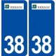 38 Renage logo ville autocollant plaque stickers