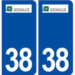 38 Renage logo ville autocollant plaque stickers