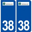 38 Renage logo ville autocollant plaque stickers