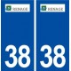 38 Renage logo ville autocollant plaque stickers