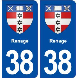 38 Renage blason ville autocollant plaque stickers