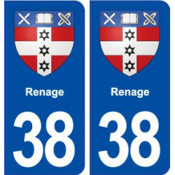 38 Renage blason ville autocollant plaque stickers