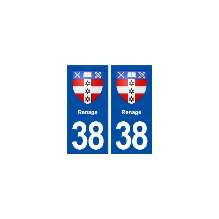 38 Renage blason ville autocollant plaque stickers