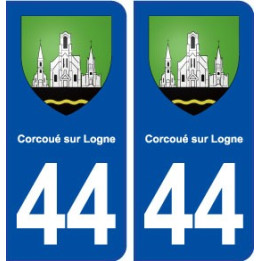 44 Corcoué sur Logne blason ville autocollant plaque stickers