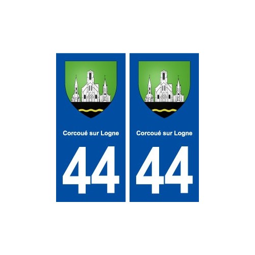 44 Corcoué sur Logne blason ville autocollant plaque stickers