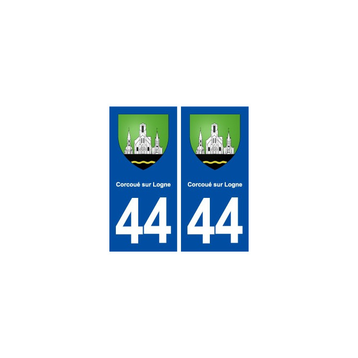 44 Corcoué sur Logne blason ville autocollant plaque stickers