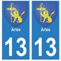 13 de la ciudad de Arles placa etiqueta