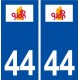44  Oudon logo ville autocollant plaque stickers