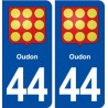 44  Oudon blason ville autocollant plaque stickers
