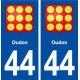 44  Oudon blason ville autocollant plaque stickers