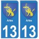 13 Arles ville autocollant plaque