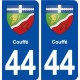 44  Couffé blason ville autocollant plaque stickers