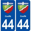 44  Couffé blason ville autocollant plaque stickers