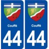 44  Couffé blason ville autocollant plaque stickers