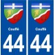 44  Couffé blason ville autocollant plaque stickers
