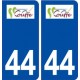 44  Couffé logo ville autocollant plaque stickers