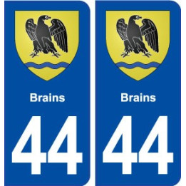 44  Brains blason ville autocollant plaque stickers