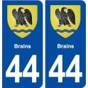 44  Brains blason ville autocollant plaque stickers