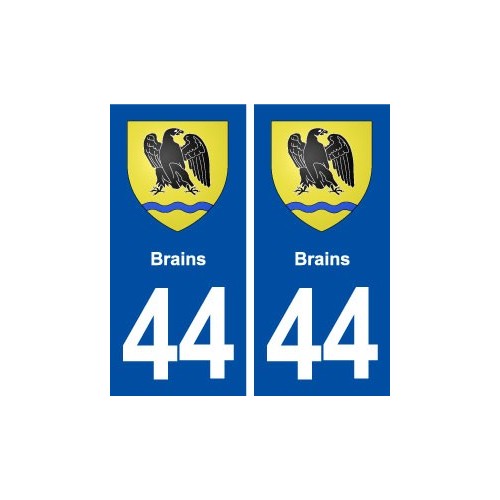44  Brains blason ville autocollant plaque stickers