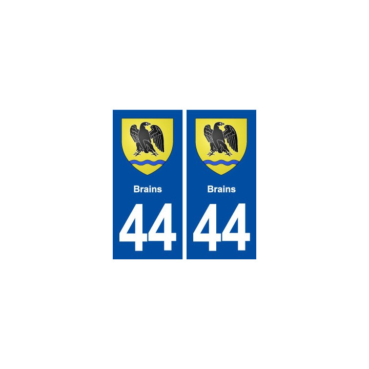 44  Brains blason ville autocollant plaque stickers