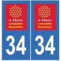 34 Hérault autocollant plaque