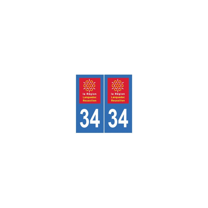 34 Hérault autocollant plaque