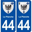 44  La Planche  blason ville autocollant plaque stickers