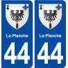 44  La Planche  blason ville autocollant plaque stickers