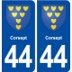 44  Corsept blason ville autocollant plaque stickers