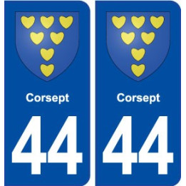 44  Corsept blason ville autocollant plaque stickers