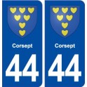 44  Corsept blason ville autocollant plaque stickers