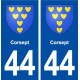 44  Corsept blason ville autocollant plaque stickers