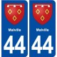 44  Malville blason ville autocollant plaque stickers