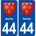 44  Malville blason ville autocollant plaque stickers