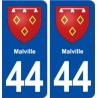 44  Malville blason ville autocollant plaque stickers